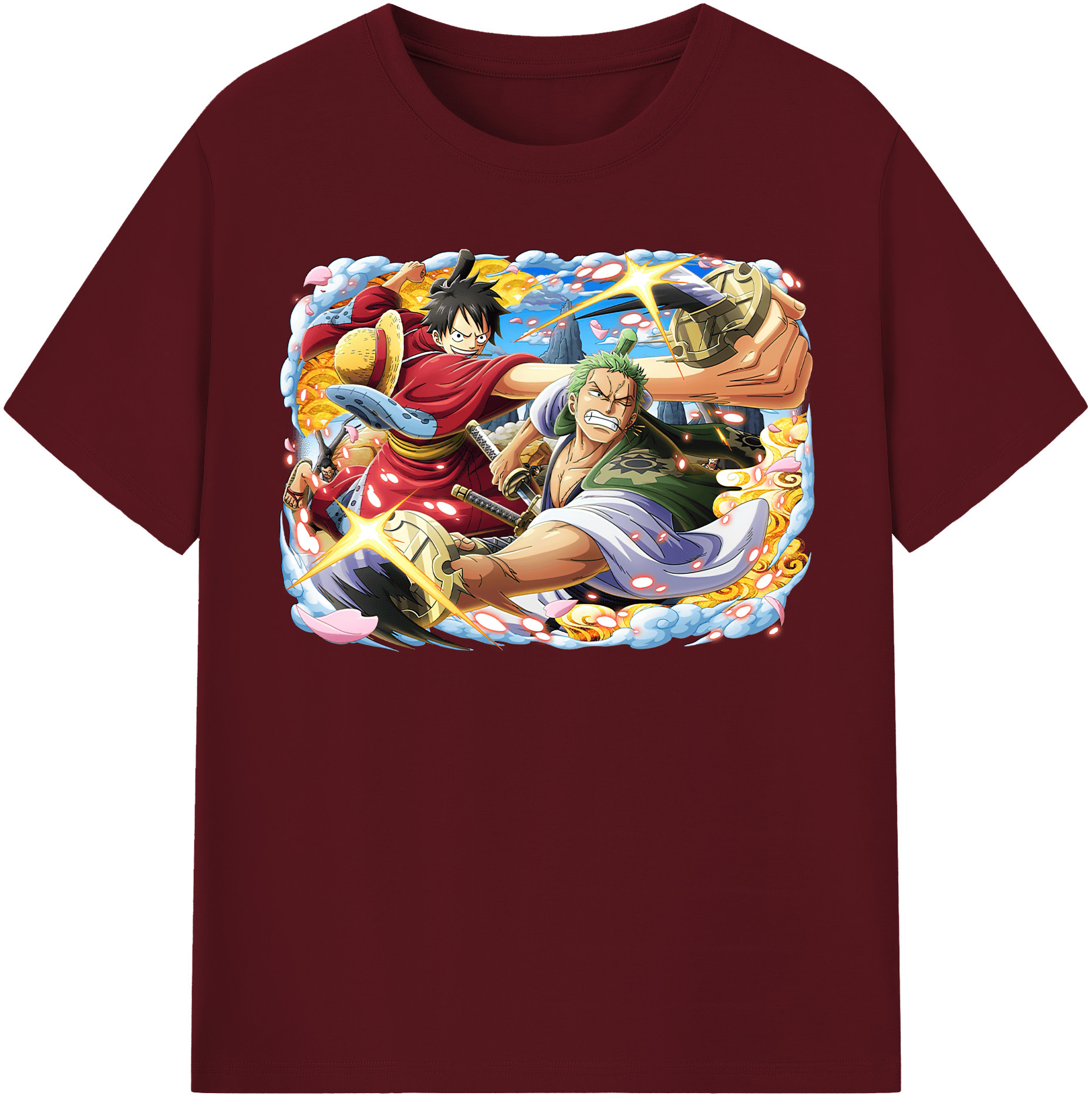 ワンピース モンキー・D・ルフィ ONE PIECE Monkey D. Luffy 綿100％半袖Tシャツ（フロントプリント）